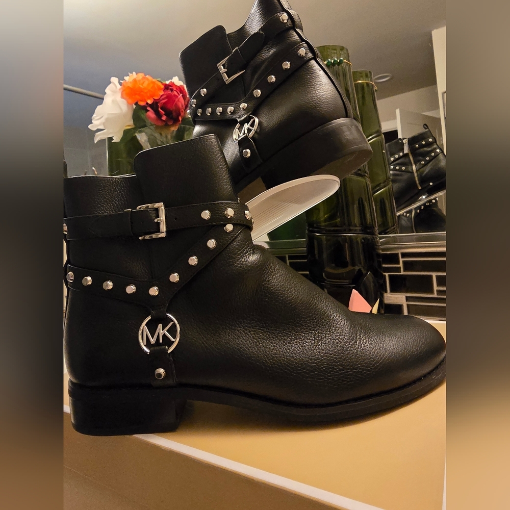 Michael Kors Black Studded Ankle Boots